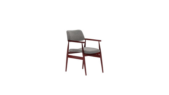 Grant Sandalye Kırmızı Ayak | Gri Kumaş